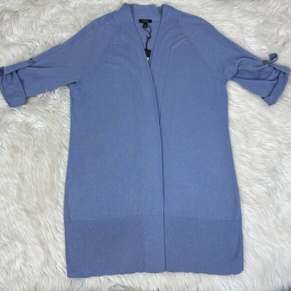 Talbots Women’s NWT Blue Y2K Mid-Length Open Front Cardigan Sweater Small/C37 - Picture 5 of 10